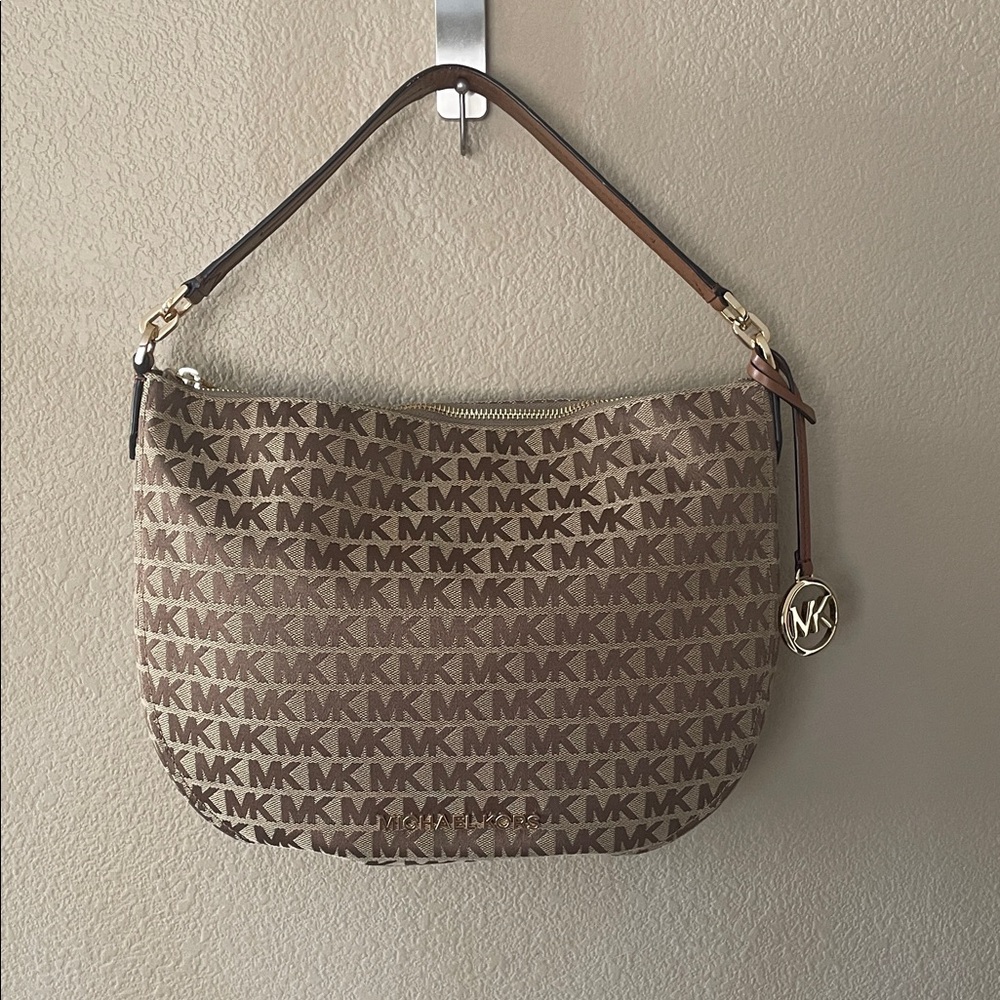Michael Kors Brown Logo Shoulder Bag